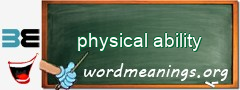 WordMeaning blackboard for physical ability